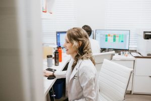 our dental staff working at computers